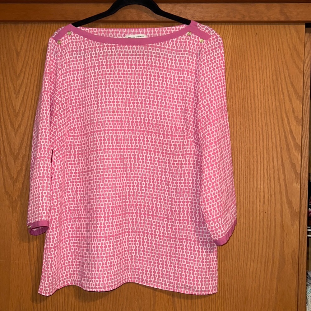 Banana Republic pink and white blouse top shirt